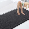 image:imageSmiry Luxury Chenille Bathroom Rugs 24x16 Extra Soft and Absorbent Shaggy Bath Mat Machine Washable NonSlip Plush Carpet Runner for Tub Shower and Floor Home Decor Accessories Sage GreenCharcoal Grey