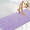 image:imageSmiry Luxury Chenille Bathroom Rugs 24x16 Extra Soft and Absorbent Shaggy Bath Mat Machine Washable NonSlip Plush Carpet Runner for Tub Shower and Floor Home Decor Accessories Sage GreenPurple