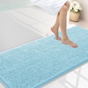 image:imageSmiry Luxury Chenille Bathroom Rugs 24x16 Extra Soft and Absorbent Shaggy Bath Mat Machine Washable NonSlip Plush Carpet Runner for Tub Shower and Floor Home Decor Accessories Sage GreenSky Blue