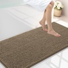 image:imageSmiry Luxury Chenille Bathroom Rugs 24x16 Extra Soft and Absorbent Shaggy Bath Mat Machine Washable NonSlip Plush Carpet Runner for Tub Shower and Floor Home Decor Accessories Sage GreenCamel