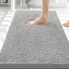 image:imageSmiry Luxury Chenille Bathroom Rugs 24x16 Extra Soft and Absorbent Shaggy Bath Mat Machine Washable NonSlip Plush Carpet Runner for Tub Shower and Floor Home Decor Accessories Sage GreenLight Grey