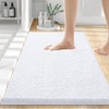 image:imageSmiry Luxury Chenille Bathroom Rugs 24x16 Extra Soft and Absorbent Shaggy Bath Mat Machine Washable NonSlip Plush Carpet Runner for Tub Shower and Floor Home Decor Accessories Sage GreenWhite