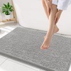 image:imageSmiry Luxury Chenille Bathroom Rugs 24x16 Extra Soft and Absorbent Shaggy Bath Mat Machine Washable NonSlip Plush Carpet Runner for Tub Shower and Floor Home Decor Accessories Sage GreenLight Grey