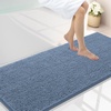 image:imageSmiry Luxury Chenille Bathroom Rugs 24x16 Extra Soft and Absorbent Shaggy Bath Mat Machine Washable NonSlip Plush Carpet Runner for Tub Shower and Floor Home Decor Accessories Sage GreenGrayish Blue