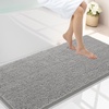 image:imageSmiry Luxury Chenille Bathroom Rugs 24x16 Extra Soft and Absorbent Shaggy Bath Mat Machine Washable NonSlip Plush Carpet Runner for Tub Shower and Floor Home Decor Accessories Sage GreenLight Grey