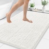image:imageSmiry Luxury Chenille Bathroom Rugs 24x16 Extra Soft and Absorbent Shaggy Bath Mat Machine Washable NonSlip Plush Carpet Runner for Tub Shower and Floor Home Decor Accessories Sage GreenIvory