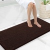 image:imageSmiry Luxury Chenille Bathroom Rugs 24x16 Extra Soft and Absorbent Shaggy Bath Mat Machine Washable NonSlip Plush Carpet Runner for Tub Shower and Floor Home Decor Accessories Sage GreenBrown