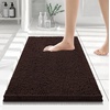 image:imageSmiry Luxury Chenille Bathroom Rugs 24x16 Extra Soft and Absorbent Shaggy Bath Mat Machine Washable NonSlip Plush Carpet Runner for Tub Shower and Floor Home Decor Accessories Sage GreenBrown