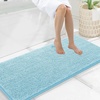 image:imageSmiry Luxury Chenille Bathroom Rugs 24x16 Extra Soft and Absorbent Shaggy Bath Mat Machine Washable NonSlip Plush Carpet Runner for Tub Shower and Floor Home Decor Accessories Sage GreenSky Blue