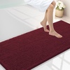 image:imageSmiry Luxury Chenille Bathroom Rugs 24x16 Extra Soft and Absorbent Shaggy Bath Mat Machine Washable NonSlip Plush Carpet Runner for Tub Shower and Floor Home Decor Accessories Sage GreenBurgundy