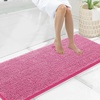 image:imageSmiry Luxury Chenille Bathroom Rugs 24x16 Extra Soft and Absorbent Shaggy Bath Mat Machine Washable NonSlip Plush Carpet Runner for Tub Shower and Floor Home Decor Accessories Sage GreenHot Pink
