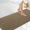 image:imageSmiry Luxury Chenille Bathroom Rugs 24x16 Extra Soft and Absorbent Shaggy Bath Mat Machine Washable NonSlip Plush Carpet Runner for Tub Shower and Floor Home Decor Accessories Sage GreenCamel
