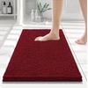 image:imageSmiry Luxury Chenille Bathroom Rugs 24x16 Extra Soft and Absorbent Shaggy Bath Mat Machine Washable NonSlip Plush Carpet Runner for Tub Shower and Floor Home Decor Accessories Sage GreenRed