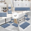 image:imageSmiry Luxury Chenille Bathroom Rugs 24x16 Extra Soft and Absorbent Shaggy Bath Mat Machine Washable NonSlip Plush Carpet Runner for Tub Shower and Floor Home Decor Accessories Sage GreenGrayish Blue