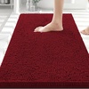 image:imageSmiry Luxury Chenille Bathroom Rugs 24x16 Extra Soft and Absorbent Shaggy Bath Mat Machine Washable NonSlip Plush Carpet Runner for Tub Shower and Floor Home Decor Accessories Sage GreenRed