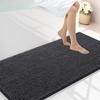 image:imageSmiry Luxury Chenille Bathroom Rugs 24x16 Extra Soft and Absorbent Shaggy Bath Mat Machine Washable NonSlip Plush Carpet Runner for Tub Shower and Floor Home Decor Accessories Sage GreenCharcoal Grey