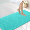 image:imageSmiry Luxury Chenille Bathroom Rugs 24x16 Extra Soft and Absorbent Shaggy Bath Mat Machine Washable NonSlip Plush Carpet Runner for Tub Shower and Floor Home Decor Accessories Sage GreenTurquoise