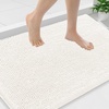 image:imageSmiry Luxury Chenille Bathroom Rugs 24x16 Extra Soft and Absorbent Shaggy Bath Mat Machine Washable NonSlip Plush Carpet Runner for Tub Shower and Floor Home Decor Accessories Sage GreenIvory