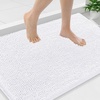 image:imageSmiry Luxury Chenille Bathroom Rugs 24x16 Extra Soft and Absorbent Shaggy Bath Mat Machine Washable NonSlip Plush Carpet Runner for Tub Shower and Floor Home Decor Accessories Sage GreenWhite