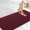 image:imageSmiry Luxury Chenille Bathroom Rugs 24x16 Extra Soft and Absorbent Shaggy Bath Mat Machine Washable NonSlip Plush Carpet Runner for Tub Shower and Floor Home Decor Accessories Sage GreenBurgundy