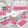 image:imageSmiry Luxury Chenille Bathroom Rugs 24x16 Extra Soft and Absorbent Shaggy Bath Mat Machine Washable NonSlip Plush Carpet Runner for Tub Shower and Floor Home Decor Accessories Sage GreenHot Pink