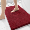 image:imageSmiry Luxury Chenille Bathroom Rugs 24x16 Extra Soft and Absorbent Shaggy Bath Mat Machine Washable NonSlip Plush Carpet Runner for Tub Shower and Floor Home Decor Accessories Sage GreenRed