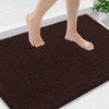 image:imageSmiry Luxury Chenille Bathroom Rugs 24x16 Extra Soft and Absorbent Shaggy Bath Mat Machine Washable NonSlip Plush Carpet Runner for Tub Shower and Floor Home Decor Accessories Sage GreenBrown