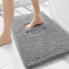 image:imageSmiry Luxury Chenille Bathroom Rugs 30x18 Extra Soft and Absorbent Shaggy Bath Mat Machine Washable NonSlip Plush Carpet Runner for Tub Shower and Floor Home Decor Accessories Grey