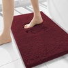 image:imageSmiry Luxury Chenille Bathroom Rugs 30x18 Extra Soft and Absorbent Shaggy Bath Mat Machine Washable NonSlip Plush Carpet Runner for Tub Shower and Floor Home Decor Accessories Burgundy