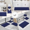 image:imageSmiry Luxury Chenille Bathroom Rugs 30x20 Extra Soft and Absorbent Shaggy Bath Mat Machine Washable NonSlip Plush Carpet Runner for Tub Shower and Floor Home Decor Accessories Deep Navy Blue