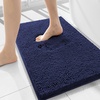 image:imageSmiry Luxury Chenille Bathroom Rugs 32x20 Extra Soft and Absorbent Shaggy Bath Mat Machine Washable NonSlip Plush Carpet Runner for Tub Shower and Floor Home Decor Accessories Navy Blue