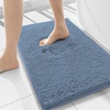 image:imageSmiry Luxury Chenille Bathroom Rugs 32x20 Extra Soft and Absorbent Shaggy Bath Mat Machine Washable NonSlip Plush Carpet Runner for Tub Shower and Floor Home Decor Accessories Grayish Blue