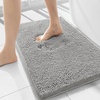 image:imageSmiry Luxury Chenille Bathroom Rugs 32x20 Extra Soft and Absorbent Shaggy Bath Mat Machine Washable NonSlip Plush Carpet Runner for Tub Shower and Floor Home Decor Accessories Light Grey