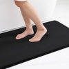 image:imageSmiry Memory Foam Bath Mat 3 Set 24x16 36 x 24 and UShaped 20x20 Super Soft Absorbent Bathroom Rugs Non Slip Bath Rug Runner for Bathroom Floors Black