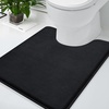 image:imageSmiry Memory Foam Bath Mat 3 Set 24x16 UShaped 20x20 UShaped 24x20Super Soft Absorbent Bathroom Rugs Non Slip Bath Rug Runner for Bathroom Floors Black