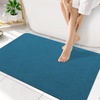 image:imageSmiry Toilet Rugs U Shaped 20x20 Non Slip Rubber Washable Bath Mat  Grey Low Pile Quick Dry Absorbent Bath Mat for Bathroom Floors Tub Sink Shower Outside Home Decor AccessoriesPeacock Blue