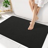 image:imageSmiry Toilet Rugs U Shaped 20x20 Non Slip Rubber Washable Bath Mat  Grey Low Pile Quick Dry Absorbent Bath Mat for Bathroom Floors Tub Sink Shower Outside Home Decor AccessoriesBlack