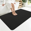 image:imageSmiry Toilet Rugs U Shaped 20x20 Non Slip Rubber Washable Bath Mat  Grey Low Pile Quick Dry Absorbent Bath Mat for Bathroom Floors Tub Sink Shower Outside Home Decor AccessoriesBlack