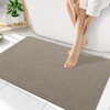 image:imageSmiry Toilet Rugs U Shaped 20x20 Non Slip Rubber Washable Bath Mat  Grey Low Pile Quick Dry Absorbent Bath Mat for Bathroom Floors Tub Sink Shower Outside Home Decor AccessoriesLatte