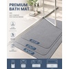 image:imageSmiry Toilet Rugs U Shaped 20x20 Non Slip Rubber Washable Bath Mat  Grey Low Pile Quick Dry Absorbent Bath Mat for Bathroom Floors Tub Sink Shower Outside Home Decor AccessoriesGrey