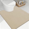 image:imageSmiry Toilet Rugs U Shaped 20x20 Non Slip Rubber Washable Bath Mat  Grey Low Pile Quick Dry Absorbent Bath Mat for Bathroom Floors Tub Sink Shower Outside Home Decor AccessoriesBeige