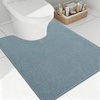 image:imageSmiry Toilet Rugs U Shaped 20x20 Non Slip Rubber Washable Bath Mat  Grey Low Pile Quick Dry Absorbent Bath Mat for Bathroom Floors Tub Sink Shower Outside Home Decor AccessoriesGrayish Blue