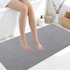 image:imageSmiry Toilet Rugs U Shaped 20x20 Non Slip Rubber Washable Bath Mat  Grey Low Pile Quick Dry Absorbent Bath Mat for Bathroom Floors Tub Sink Shower Outside Home Decor AccessoriesGrey