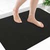 image:imageSmiry Toilet Rugs U Shaped 20x20 Non Slip Rubber Washable Bath Mat  Grey Low Pile Quick Dry Absorbent Bath Mat for Bathroom Floors Tub Sink Shower Outside Home Decor AccessoriesBlack