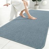 image:imageSmiry Toilet Rugs U Shaped 20x20 Non Slip Rubber Washable Bath Mat  Grey Low Pile Quick Dry Absorbent Bath Mat for Bathroom Floors Tub Sink Shower Outside Home Decor AccessoriesGrayish Blue