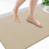 image:imageSmiry Toilet Rugs U Shaped 20x20 Non Slip Rubber Washable Bath Mat  Grey Low Pile Quick Dry Absorbent Bath Mat for Bathroom Floors Tub Sink Shower Outside Home Decor AccessoriesBeige