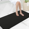 image:imageSmiry Toilet Rugs U Shaped 20x20 Non Slip Rubber Washable Bath Mat  Grey Low Pile Quick Dry Absorbent Bath Mat for Bathroom Floors Tub Sink Shower Outside Home Decor AccessoriesBlack