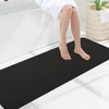 image:imageSmiry Toilet Rugs U Shaped 20x20 Non Slip Rubber Washable Bath Mat  Grey Low Pile Quick Dry Absorbent Bath Mat for Bathroom Floors Tub Sink Shower Outside Home Decor AccessoriesBlack
