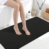image:imageSmiry Toilet Rugs U Shaped 20x20 Non Slip Rubber Washable Bath Mat  Grey Low Pile Quick Dry Absorbent Bath Mat for Bathroom Floors Tub Sink Shower Outside Home Decor AccessoriesBlack