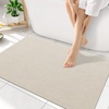 image:imageSmiry Toilet Rugs U Shaped 20x20 Non Slip Rubber Washable Bath Mat  Grey Low Pile Quick Dry Absorbent Bath Mat for Bathroom Floors Tub Sink Shower Outside Home Decor AccessoriesSand